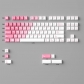 Pink Flower Gradient 94+114 PBT Dye-subbed PC Crystal Semitransparent Backlit Cool Keycaps Set Screen Printing for Cherry MX Keyboard